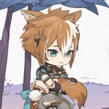 A Cartoon Character With A Fox 'S Ears And A Fox 'S Tail GIF