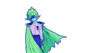 A Cartoon Character With A Green Cape And A Blue Mask Sticker