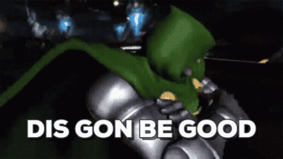 A Cartoon Character With A Green Cape And The Words Dis Gon Be Good GIF