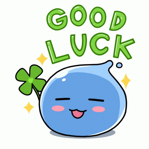 A Cartoon Character With A Green Clover And The Words Good Luck GIF