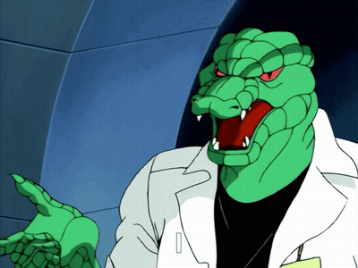 A Cartoon Character With A Green Head And Red Eyes GIF