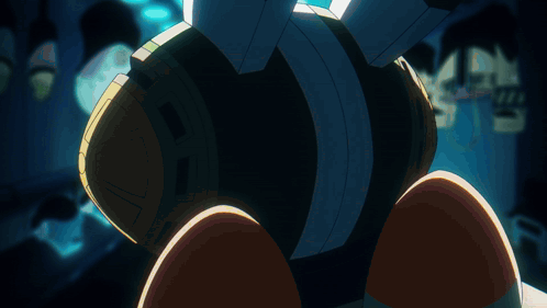 Cartoon Character With Green Helmet And Yellow Circle GIF