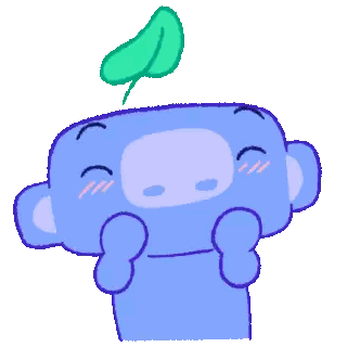 A Cartoon Character With A Green Leaf On Its Head Sticker