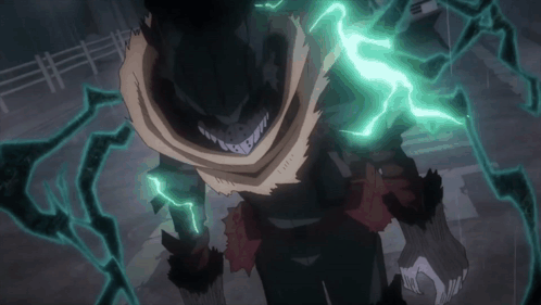 A Cartoon Character With A Green Lightning Bolt Coming Out Of His Head GIF