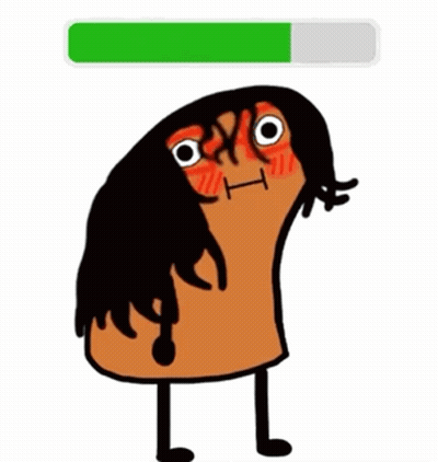 A Cartoon Character With A Green Loading Bar Behind Him GIF