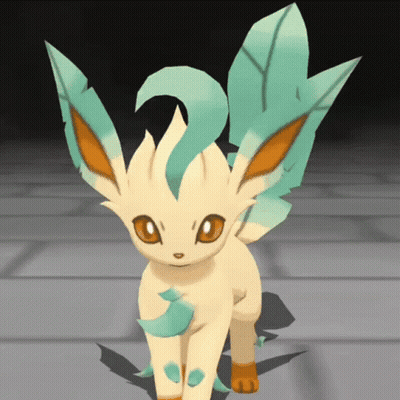 A Cartoon Character With A Green Tail And Ears GIF