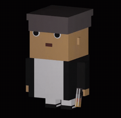 A Cartoon Character With A Hat And A Book GIF