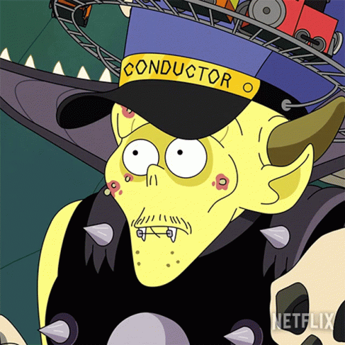 Cartoon Conductor Hat Character GIF