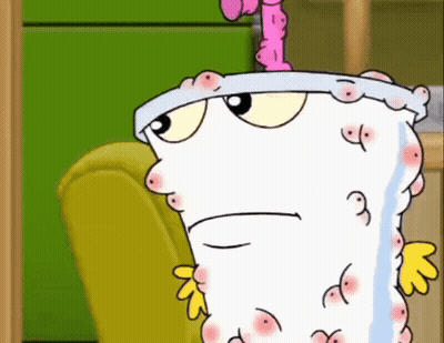 A Cartoon Character With A Headband On His Head And A Yellow Chair In The Background GIF
