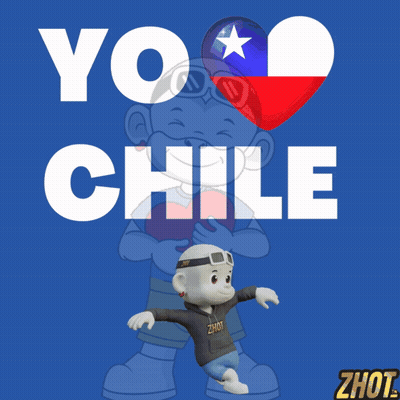 A Cartoon Character With A Heart And The Words Yo Chile Behind Him GIF