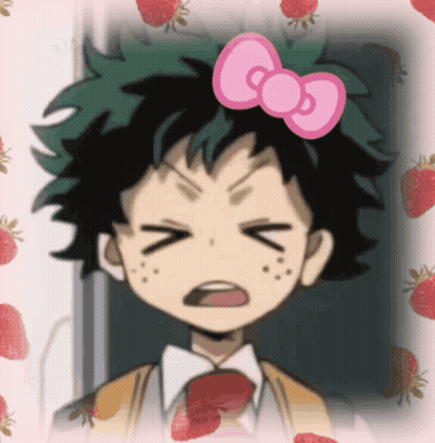 A Cartoon Character With A Hello Kitty Bow On His Head . GIF