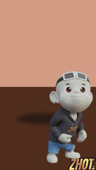A Cartoon Character With A Hoodie That Says ' Zhout ' On It GIF