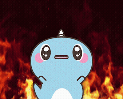 A Cartoon Character With A Horn Is Standing In Front Of A Fire GIF