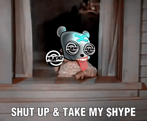 Cartoon Character With Hype Logo On Eyes GIF