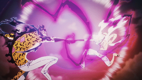 A Cartoon Character With A Leopard Print On His Shirt Is Fighting Another Character GIF