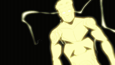 A Cartoon Character With A Lightning Bolt Coming Out Of His Eyes GIF