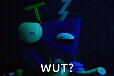 A Cartoon Character With A Lightning Bolt On His Head Says Wut . GIF