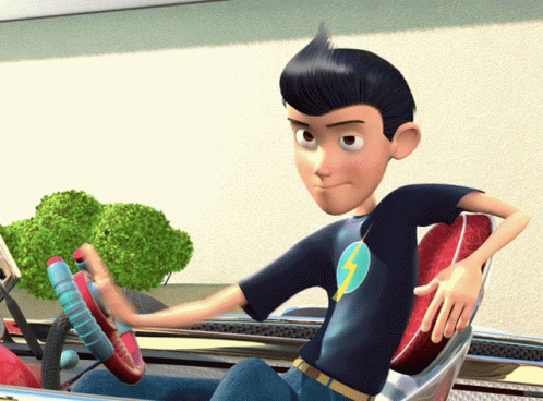 A Cartoon Character With A Lightning Bolt On His Shirt GIF