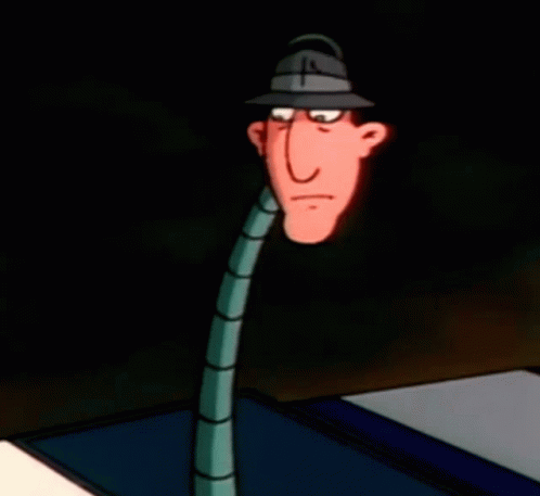 A Cartoon Character With A Long Neck And A Hat On GIF