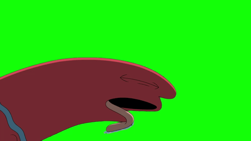 A Cartoon Character With A Long Tongue Sticking Out Against A Green Background GIF