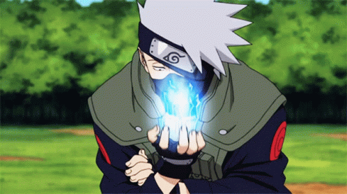 A Cartoon Character With A Mask And A Bandana That Says ' Naruto ' On It GIF