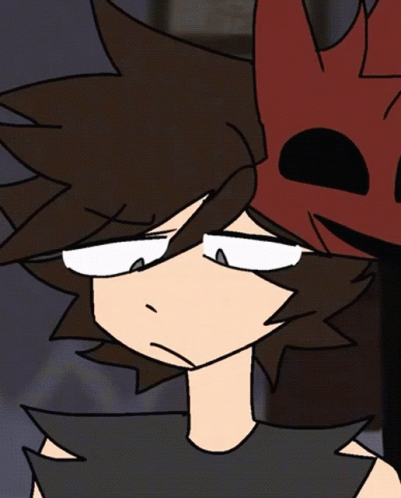 A Cartoon Character With A Mask On His Head GIF