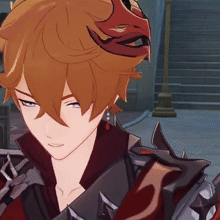 A Cartoon Character With A Mask On His Head GIF