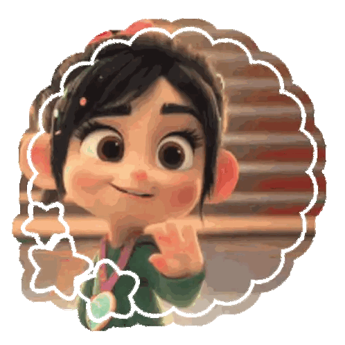 A Cartoon Character With A Medal Around Her Neck Is Smiling Sticker