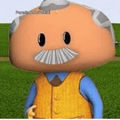 A Cartoon Character With A Mustache And A Hat On His Head . GIF