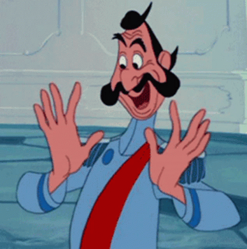 A Cartoon Character With A Mustache And A Red Tie Is Making A Funny Face GIF