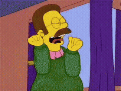 A Cartoon Character With A Mustache And Glasses Is Standing In Front Of A Window . GIF