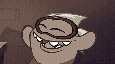 A Cartoon Character With A Mustache And Glasses Laughing GIF