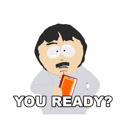 A Cartoon Character With A Mustache Holding A Book And The Words " You Ready " Below Him Sticker