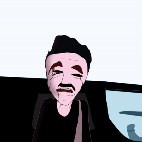 A Cartoon Character With A Mustache Is Crying GIF