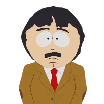 A Cartoon Character With A Mustache Wearing A Brown Suit And Red Tie Sticker