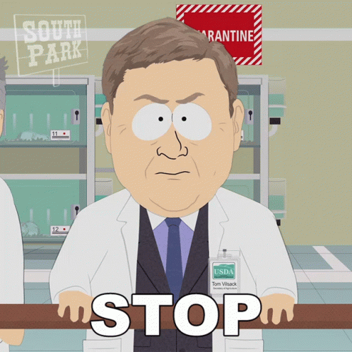 A Cartoon Character With A Name Tag That Says Usda GIF