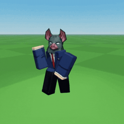 A Cartoon Character With A Pig Head And A Suit And Tie GIF