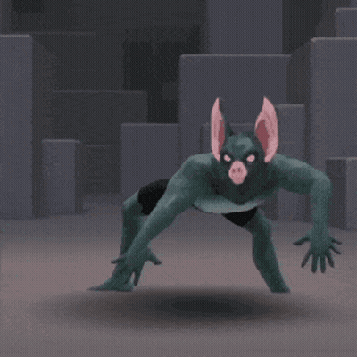 A Cartoon Character With A Pig 'S Head And Ears GIF