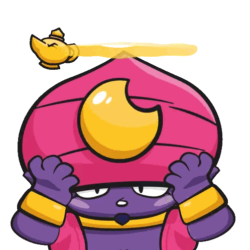 A Cartoon Character With A Pink Hat And A Yellow Crescent Moon On His Head Sticker