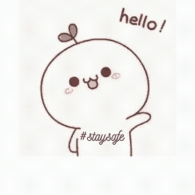 A Cartoon Character With A Plant Growing Out Of It And The Words `` Hello '' . GIF