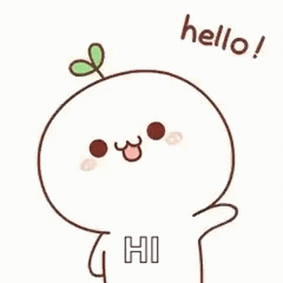 A Cartoon Character With A Plant Growing Out Of It 'S Head Is Saying `` Hello ! '' GIF