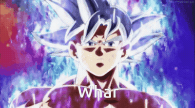 A Cartoon Character With A Purple Background And The Word What On It . GIF