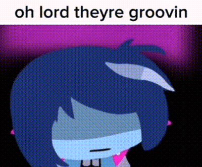 A Cartoon Character With A Purple Background And The Words `` Oh Lord Theyre Groovin '' . GIF