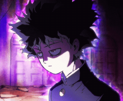 A Cartoon Character With A Purple Background Has A Button On His Chest GIF