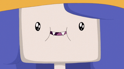 A Cartoon Character With A Purple Hair And A White Face GIF
