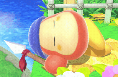 A Cartoon Character With A Purple Hat Is Laying On The Ground GIF