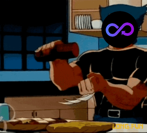 A Cartoon Character With A Purple Infinity Symbol On His Head GIF