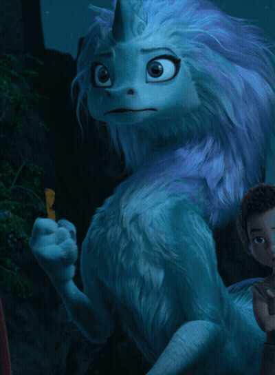 A Cartoon Character With A Purple Mane Is Eating Something GIF
