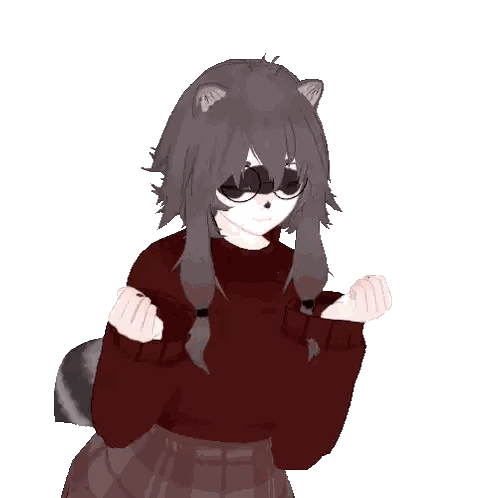 A Cartoon Character With A Raccoon Tail And Ears Sticker