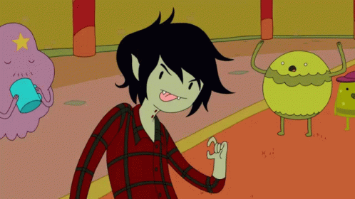 A Cartoon Character With A Red And Black Plaid Shirt Is Standing Next To A Purple Cloud With A Star On It GIF